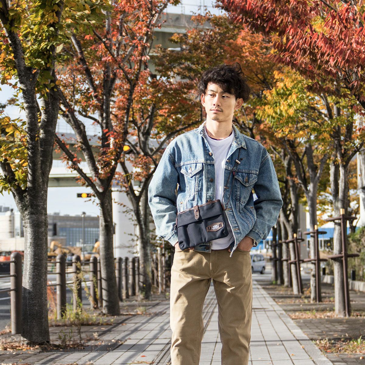 池之端銀革店 本革 コットン サコッシュ メンズ ポーチ 小物入れ 日本製 CR-5018